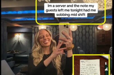Waitress Stunned by Shocking Note Left on Receipt—Breaks Down in Tears MID-SHIFT!