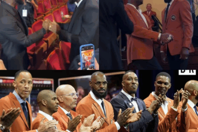 Dwyane Wade and Chris Bosh trolling LeBron and his golf swing during Hall Of Fame