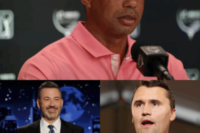Golf legend Tiger Woods breaks his silence after Jimmy Kimmel’s controversial joke about Charlie Kirk. Calling the moment “immoral,” Woods sent a powerful five-word message to ABC—leading to Kimmel’s permanent ban from late-night TV.