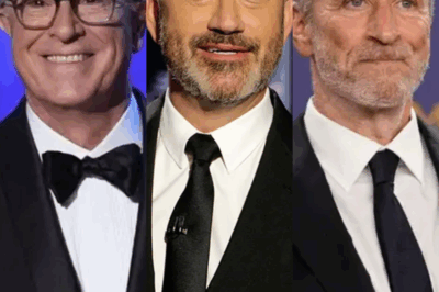 LATE-NIGHT LEGENDS UNITE: Jon Stewart, Stephen Colbert & Jimmy Kimmel Spark Backstage Revolution.  Three late-night giants, one electrifying room—Jon Stewart, Stephen Colbert, and Jimmy Kimmel trade smirks and secrets as whispers of a game-changing twist swirl backstage. When the cameras roll, comedy history could be rewritten—and millions will be watching for the shock no one saw coming.