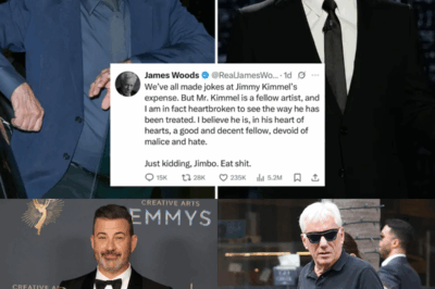 James Woods Unleashes on Jimmy Kimmel: “A Bitter, Ratings-Starved Comic” After ABC Suspension.  Hollywood firebrand James Woods takes aim at ousted host Jimmy Kimmel in a scathing new X post, calling him “a bitter, ratings-starved comic” and reigniting the feud after Kimmel’s ABC suspension. The drama shows no signs of slowing down.