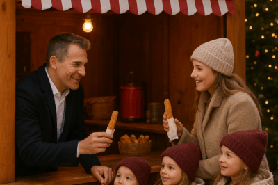After 6 years, the MILLIONAIRE CEO reunites with his EX WIFE selling CHURROS with TRIPLETS — and the
