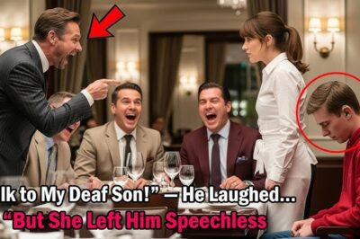 “TALK TO MY DEAF SON!” — MOCKED THE ARROGANT BILLIONAIRE… BUT THE WAITRESS SHUT HIM UP