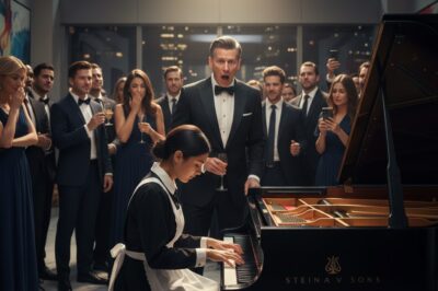 If you can play that piano I’ll marry you—The millionaire mocked; the Caretaker played like a genius